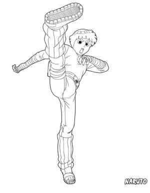 Naruto boyama sayfası,  coloring page, Rock Lee, 