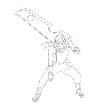 Naruto boyama sayfası,  coloring page, Zabuza Momochi, 