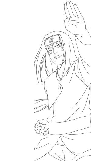 Naruto boyama sayfası,  coloring page, Neji ile Byakugan, 