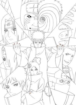 Naruto boyama sayfası,  coloring page, Akatsuki’nin Üyeleri, 