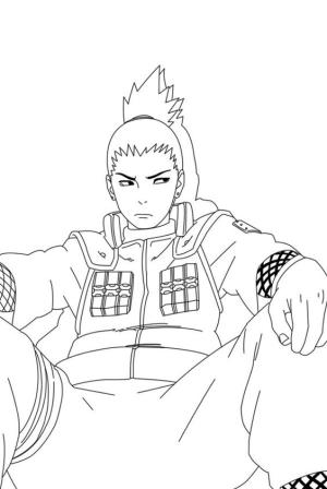 Naruto boyama sayfası,  coloring page, Shikamaru Oturma, 