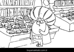 Nasreddin Hoca boyama sayfası – sevimli karakter, sanatsal çalışma