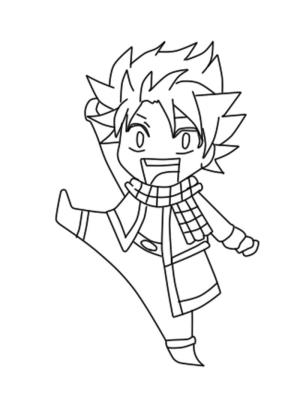 Natsu boyama sayfası,  coloring page, Chibi Natsu Tekme, 