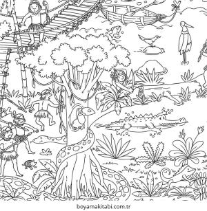 Nehir boyama sayfası – boyama çalışması, yaratıcılığı geliştirir