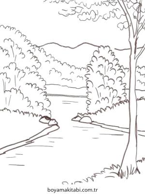 Nehir boyama sayfası – ücretsiz yazdır, boyama etkinliği