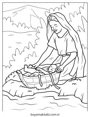 Nehir boyama sayfası – boyama etkinliği, çocuk aktivitesi