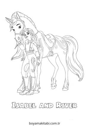 Nehir boyama sayfası – boyama çalışması, yaratıcılığı geliştirir