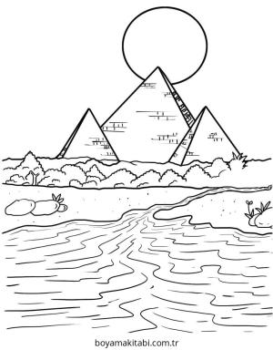 Nehir boyama sayfası – PDF indir, sevimli karakter