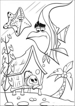 Nemo boyama sayfası,  coloring page, Evde Nemo, 