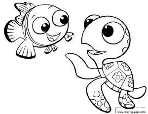 Nemo boyama sayfası,  coloring page, Nemo Ve Kaplumbağa, 