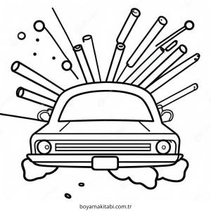 Neon boyama sayfası – çocuk aktivitesi, PDF indir