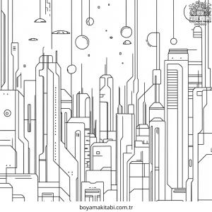 Neon boyama sayfası – boyama etkinliği, çocuk aktivitesi