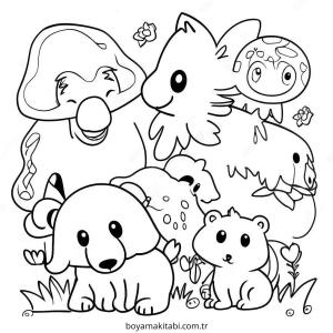 Neon boyama sayfası – keyifli zaman, renkli çizimler