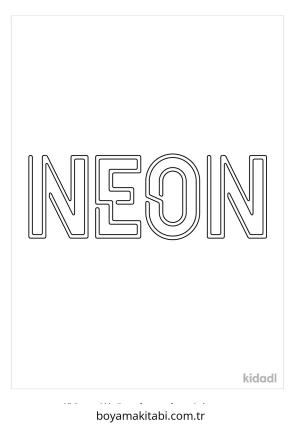 Neon boyama sayfası – yaratıcılık, eğlenceli etkinlik