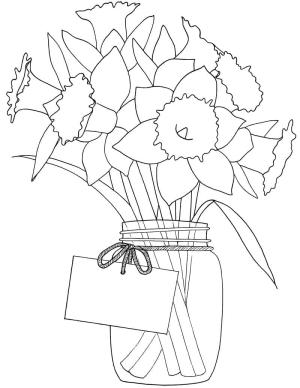 Nergis boyama sayfası,  coloring page, Nergis Yazdırılabilir, 