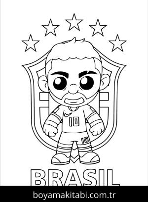 Neymar boyama sayfası – basit çizim, kolay boyama