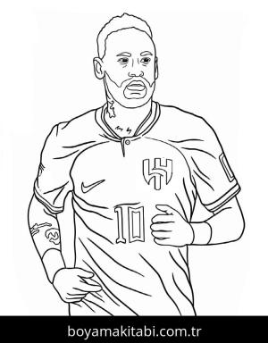 Neymar boyama sayfası – eğlenceli etkinlik, el becerilerini geliştirir