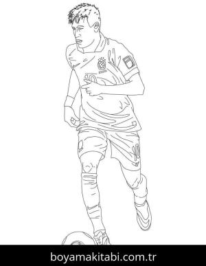 Neymar boyama sayfası – PDF indir, sevimli karakter