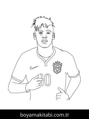 Neymar boyama sayfası – sevimli karakter, sanatsal çalışma