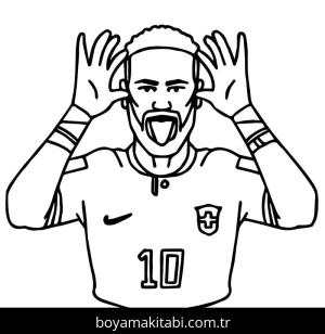 Neymar boyama sayfası – yaratıcılığı geliştirir, keyifli zaman
