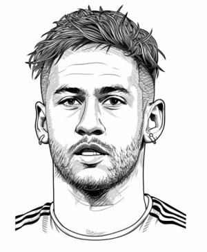 Neymar boyama sayfası,  coloring page, Neymar’ın çizimi, 