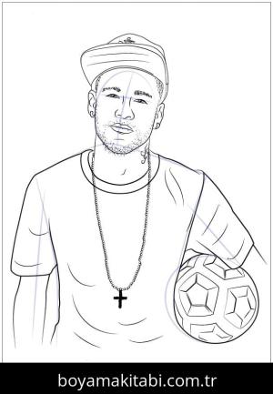 Neymar boyama sayfası – çocuk aktivitesi, PDF indir