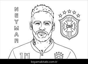Neymar boyama sayfası – boyama etkinliği, çocuk aktivitesi