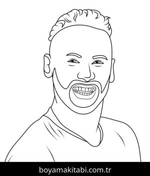 Neymar boyama sayfası – sanatsal çalışma, çocuklar için