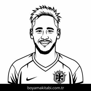 Neymar boyama sayfası – renkli çizimler, okul öncesi