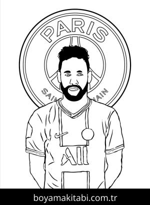 Neymar boyama sayfası – boyama çalışması, yaratıcılığı geliştirir