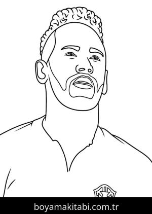 Neymar boyama sayfası – kolay boyama, eğitici aktivite