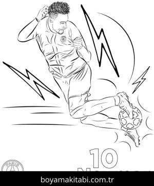 Neymar boyama sayfası – sanatsal çalışma, çocuklar için