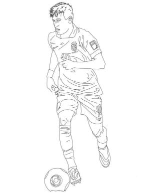 Neymar boyama sayfası,  coloring page, Neymar Futbol Oynarken, 