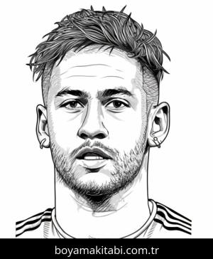 Neymar boyama sayfası – çizgi film temalı, basit çizim