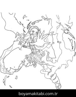 Nezuko Kamado boyama sayfası – ücretsiz yazdır, boyama etkinliği