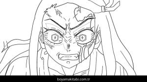 Nezuko Kamado boyama sayfası – evde etkinlik, ücretsiz yazdır