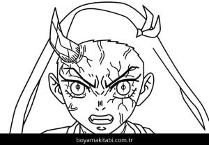 Nezuko Kamado boyama sayfası – basit çizim, kolay boyama