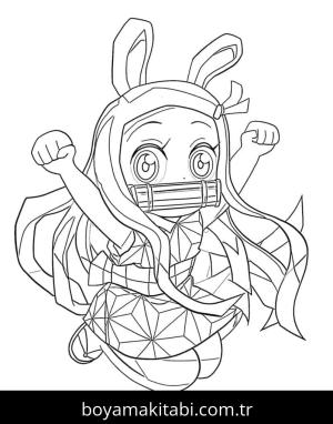 Nezuko Kamado boyama sayfası – yaratıcılık, eğlenceli etkinlik