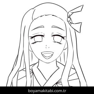 Nezuko Kamado boyama sayfası – okul öncesi, evde etkinlik