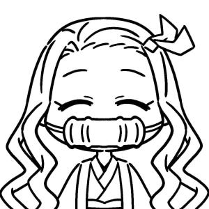 Nezuko boyama sayfası,  coloring page, Chibi Nezuko Kamado’yu çizin, 