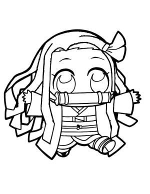 Nezuko boyama sayfası,  coloring page, Kawaii Nezuko’yu çiz, 