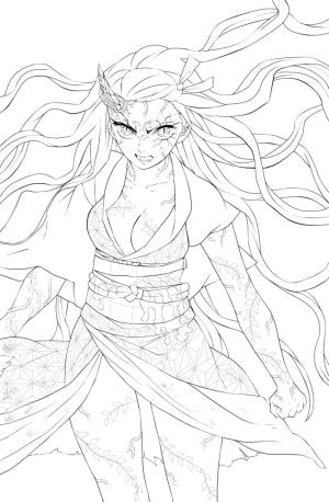 Nezuko boyama sayfası,  coloring page, Nezuko Demon’u çiz, 