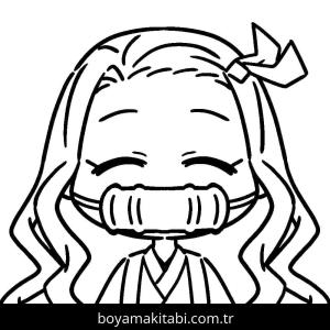 Nezuko boyama sayfası – PDF indir, sevimli karakter