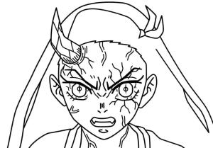 Nezuko boyama sayfası,  coloring page, Anime Demon Slayer’da Nezuko Kamado’yu çizin, 