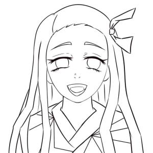 Nezuko boyama sayfası,  coloring page, Sevimli Nezuko’yu ücretsiz çiz, 