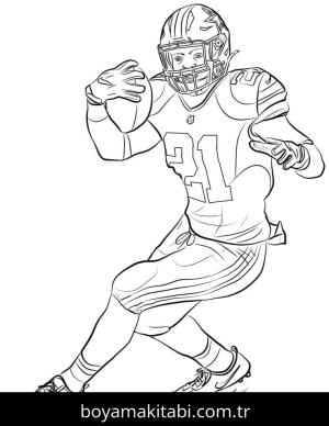 NFL boyama sayfası – basit çizim, kolay boyama