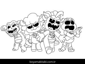 Nightmare Critters boyama sayfası – çocuk aktivitesi, PDF indir