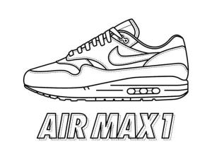 Nike boyama sayfası,  coloring page, Nike Air Max In temel çizimi, 