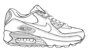 Nike boyama sayfası,  coloring page, Nike Air Max In el çizimi, 