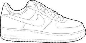 Nike boyama sayfası,  coloring page, Tatlı Nike Air Force 1, 